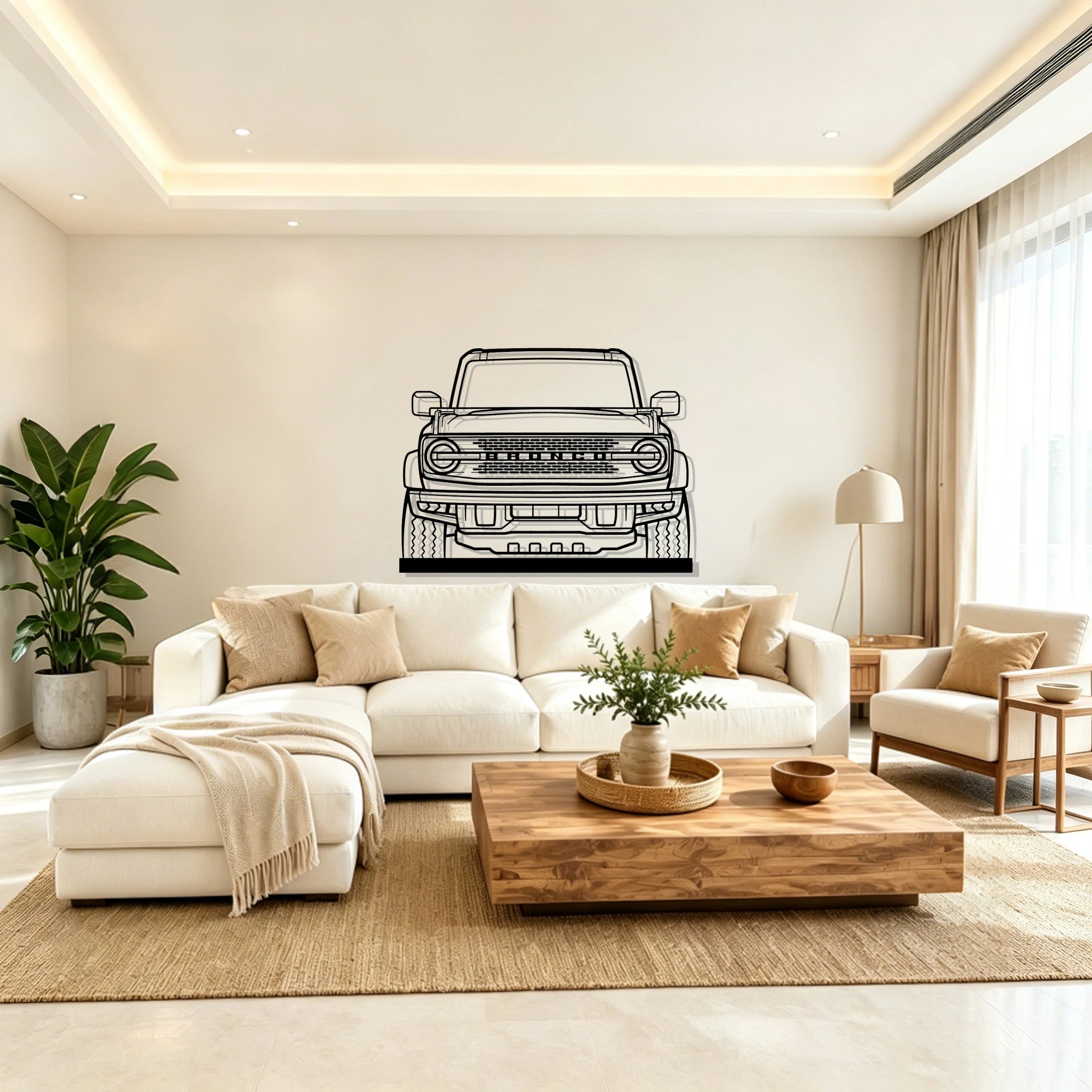 2021 Bronco Front Silhouette Metal Art Stand - Classic Car Garage Decor