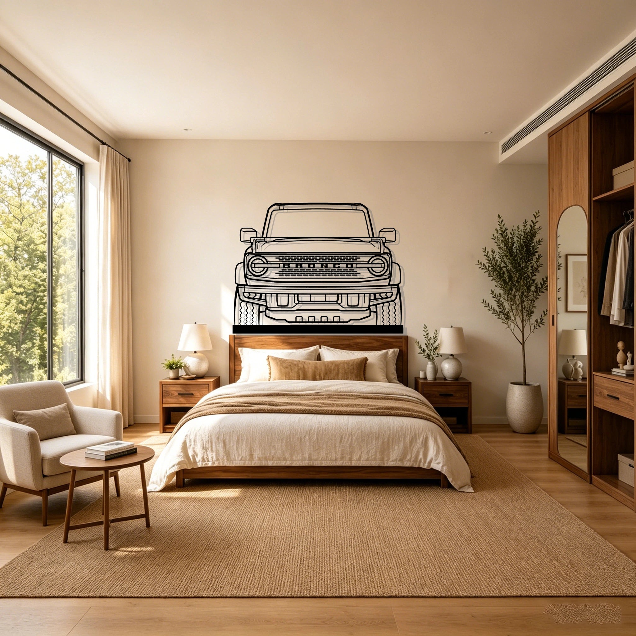 2021 Bronco Front Silhouette Metal Art Stand - Classic Car Garage Decor