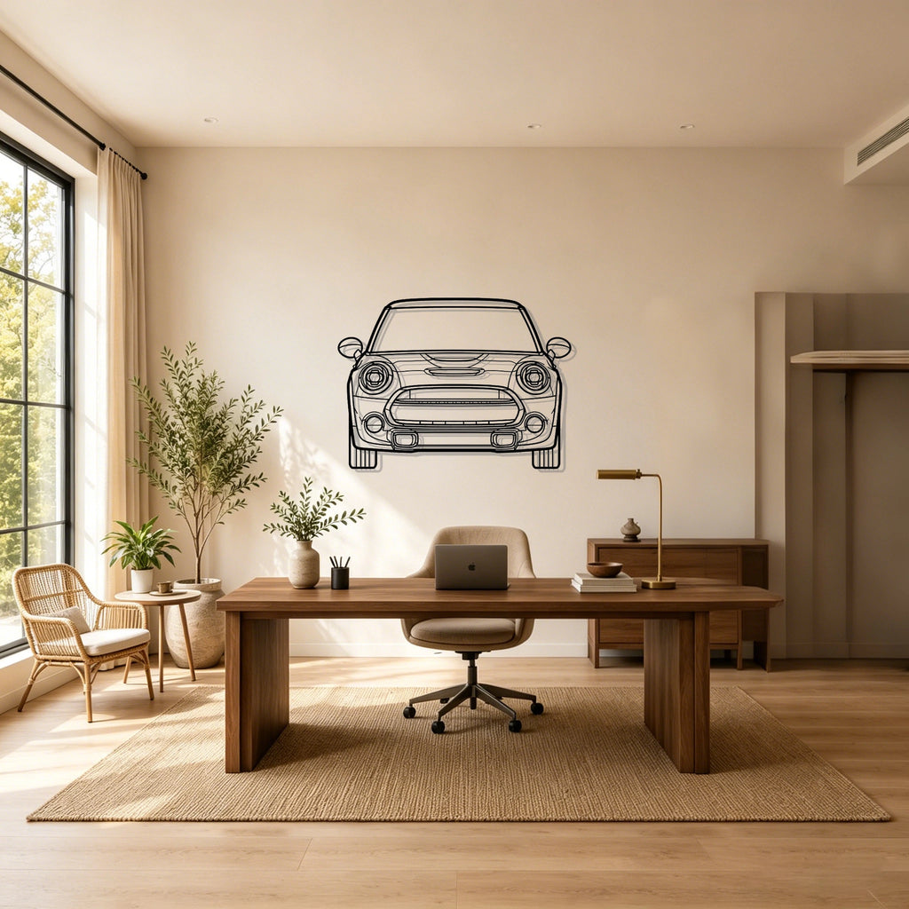 2021 Mini Front View Metal Wall Art - Classic Car Garage Decor