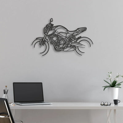 2021 Honda CB650R Classic Motorcycle Silhouette Metal Wall Art - Moto Garage Decor