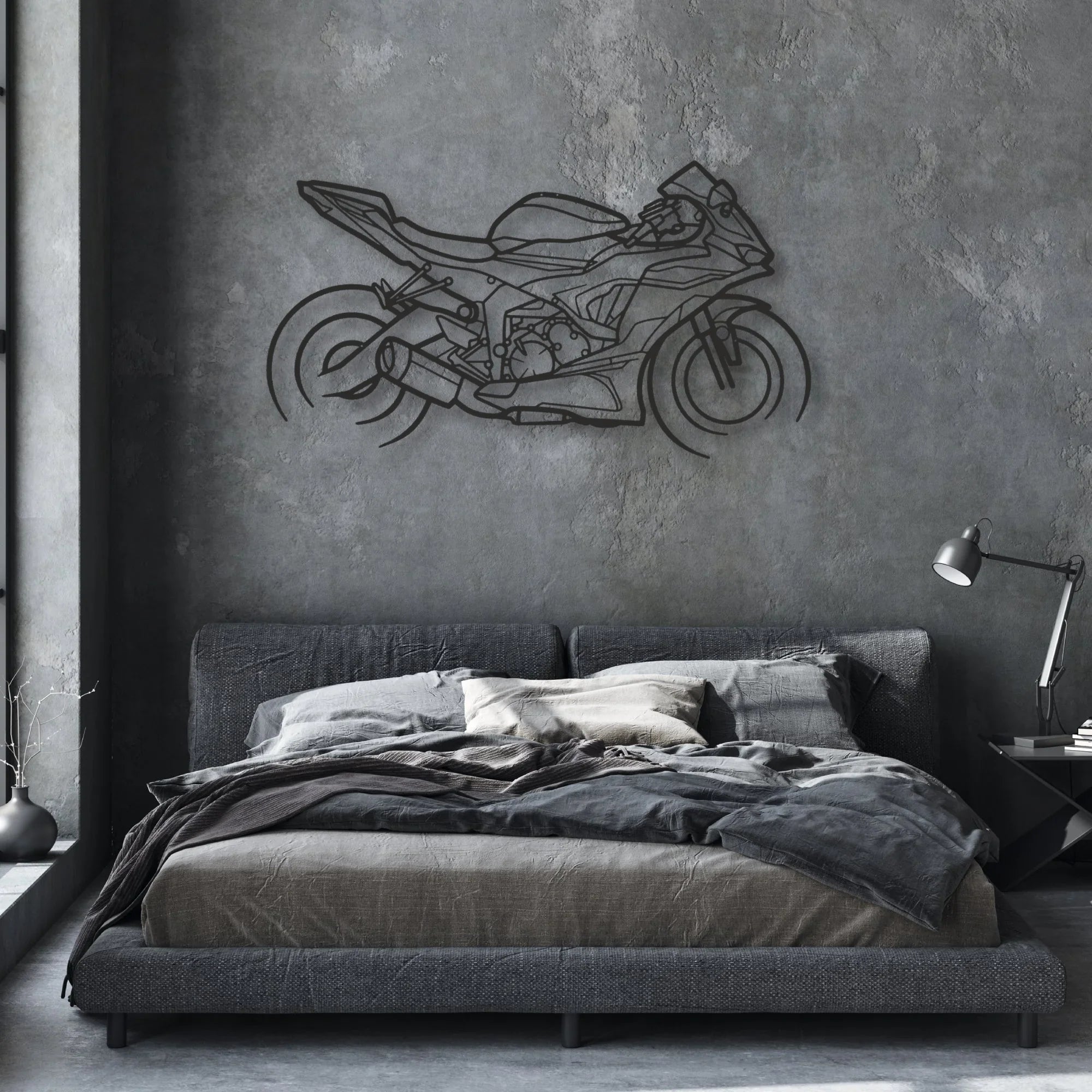 2021 Kawasaki Ninja ZX-6R Classic Motorcycle Silhouette Metal Wall Art - Moto Garage Decor