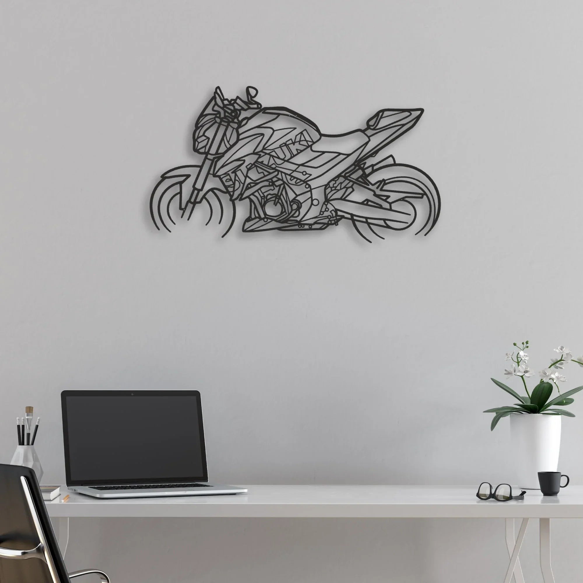 2021 Suzuki GSX-S750Z Classic Motorcycle Silhouette Metal Wall Art - Moto Garage Decor