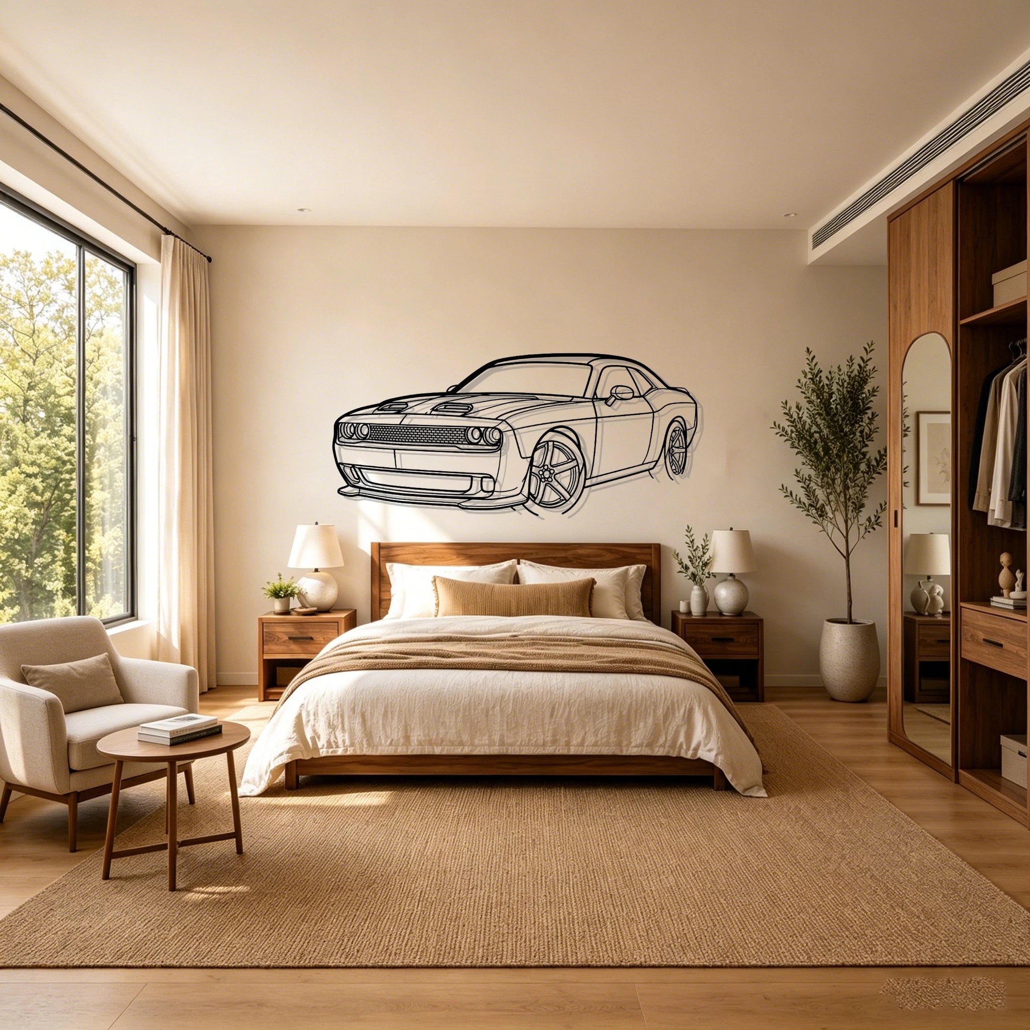 2023 Challenger SRT Angled View Metal Wall Art - Classic Car Garage Decor