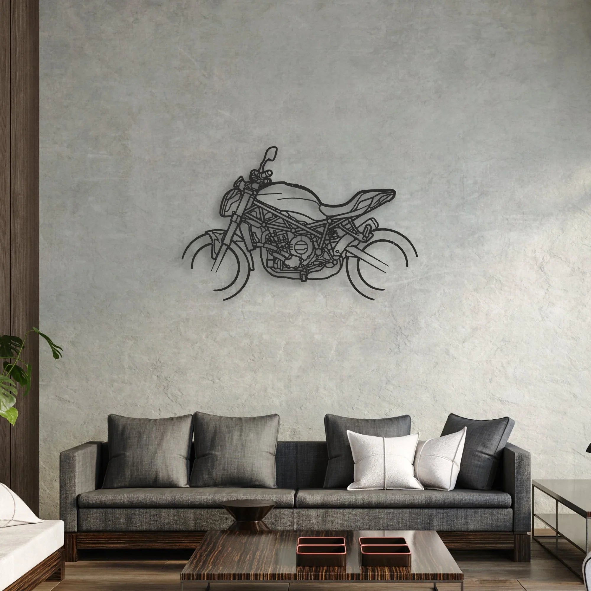 2023 Benelli 752 S E5 Classic Motorcycle Silhouette Metal Wall Art - Moto Garage Decor