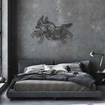 2024 Ducati Multistrada V4 S Classic Motorcycle Silhouette Metal Wall Art - Moto Garage Decor