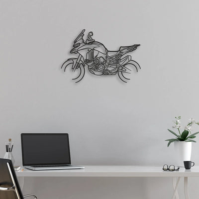 2024 Ducati Multistrada V4 S Classic Motorcycle Silhouette Metal Wall Art - Moto Garage Decor
