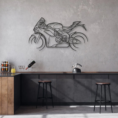 2024 Ducati Panigale V2 Classic Motorcycle Silhouette Metal Wall Art - Moto Garage Decor