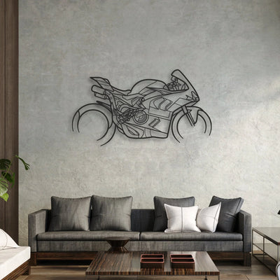 2024 Ducati Panigale V4 Bagnaia Classic Motorcycle Silhouette Metal Wall Art - Moto Garage Decor