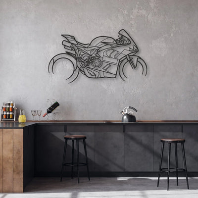 2024 Ducati Panigale V4 Bagnaia Classic Motorcycle Silhouette Metal Wall Art - Moto Garage Decor
