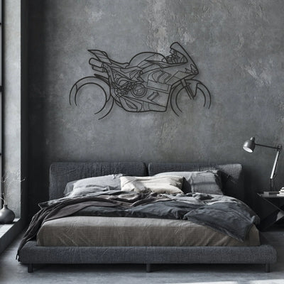 2024 Ducati Panigale V4 Bagnaia Classic Motorcycle Silhouette Metal Wall Art - Moto Garage Decor