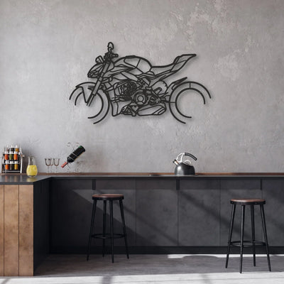 2024 Ducati Streetfighter V4 S Classic Motorcycle Silhouette Metal Wall Art - Moto Garage Decor