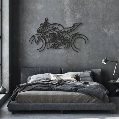 2024 Ducati Streetfighter V4 S Classic Motorcycle Silhouette Metal Wall Art - Moto Garage Decor