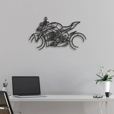 2024 Ducati Streetfighter V4 S Classic Motorcycle Silhouette Metal Wall Art - Moto Garage Decor