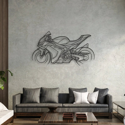 2025 Aprilia RSV4 Classic Motorcycle Silhouette Metal Wall Art - Moto Garage Decor