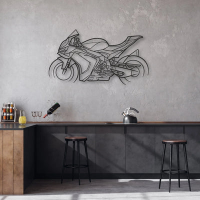2025 Aprilia RSV4 Classic Motorcycle Silhouette Metal Wall Art - Moto Garage Decor