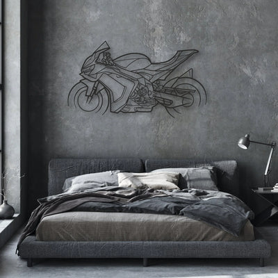 2025 Aprilia RSV4 Classic Motorcycle Silhouette Metal Wall Art - Moto Garage Decor