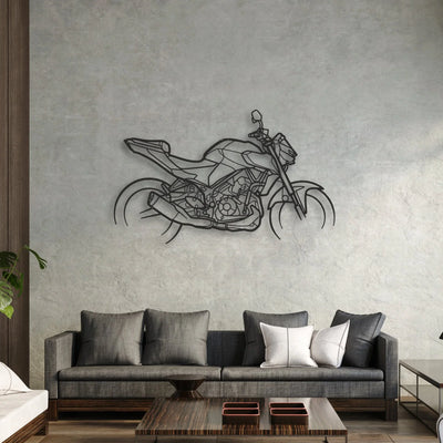 2025 Yamaha MT Classic Motorcycle Silhouette Metal Wall Art - Moto Garage Decor