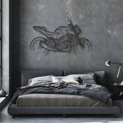2025 Yamaha MT Classic Motorcycle Silhouette Metal Wall Art - Moto Garage Decor
