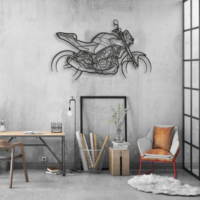 2025 Yamaha MT Classic Motorcycle Silhouette Metal Wall Art - Moto Garage Decor