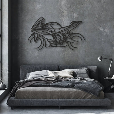 2025 Yamaha YZF-R9 Classic Motorcycle Silhouette Metal Wall Art - Moto Garage Decor