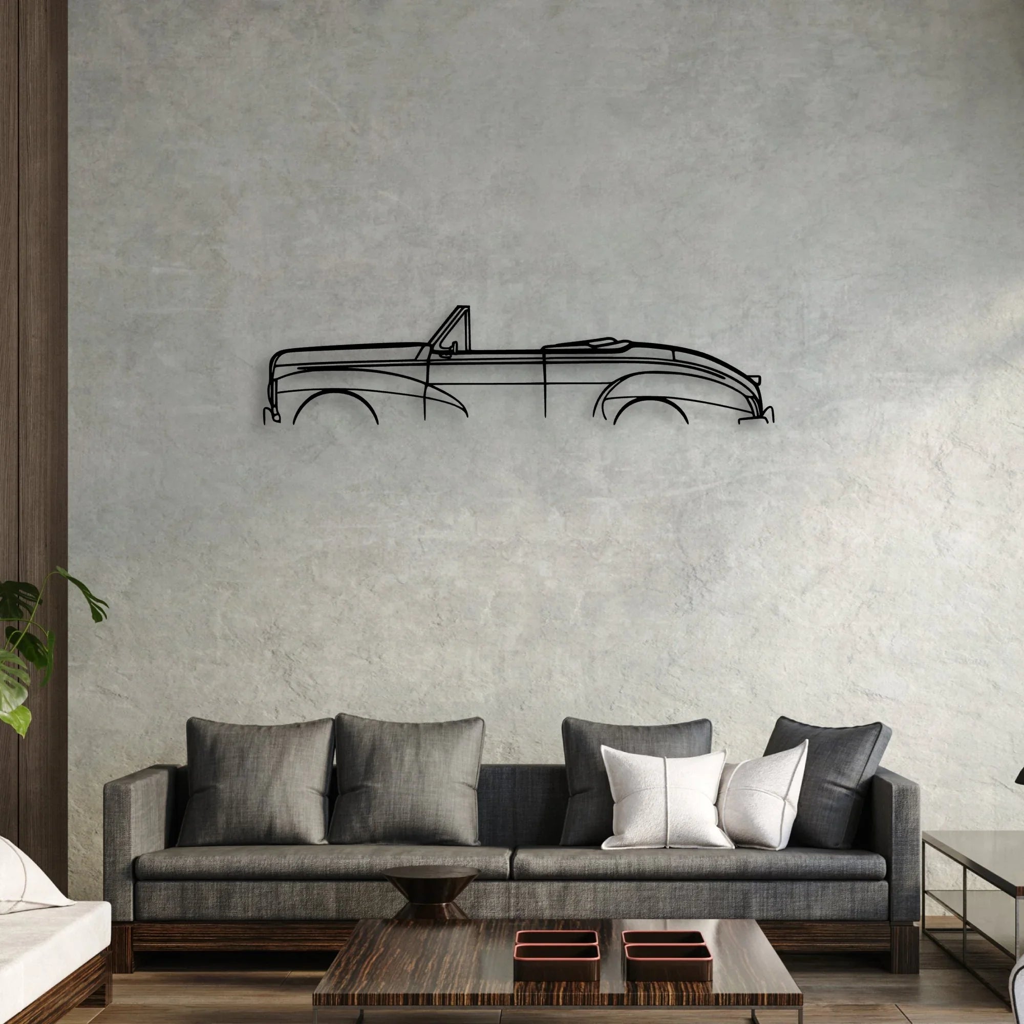 203 Convertible 1952 Classic Silhouette Metal Wall Art - Automotive Garage Decor