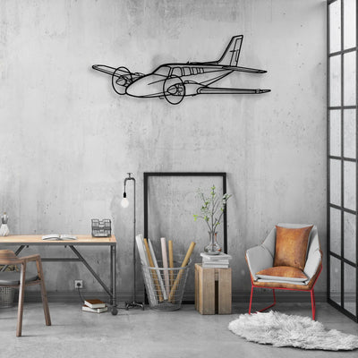 206 3 Classic Aircraft Silhouette Metal Wall Art - Aviation Hangar Decor