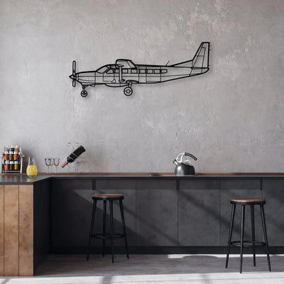 206 Turbo Stationair Classic Aircraft Silhouette Metal Wall Art - Aviation Hangar Decor