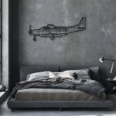 208 Caravan 2 Classic Aircraft Silhouette Metal Wall Art - Aviation Hangar Decor
