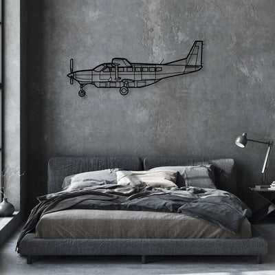 208 Caravan Classic Aircraft Silhouette Metal Wall Art - Aviation Hangar Decor