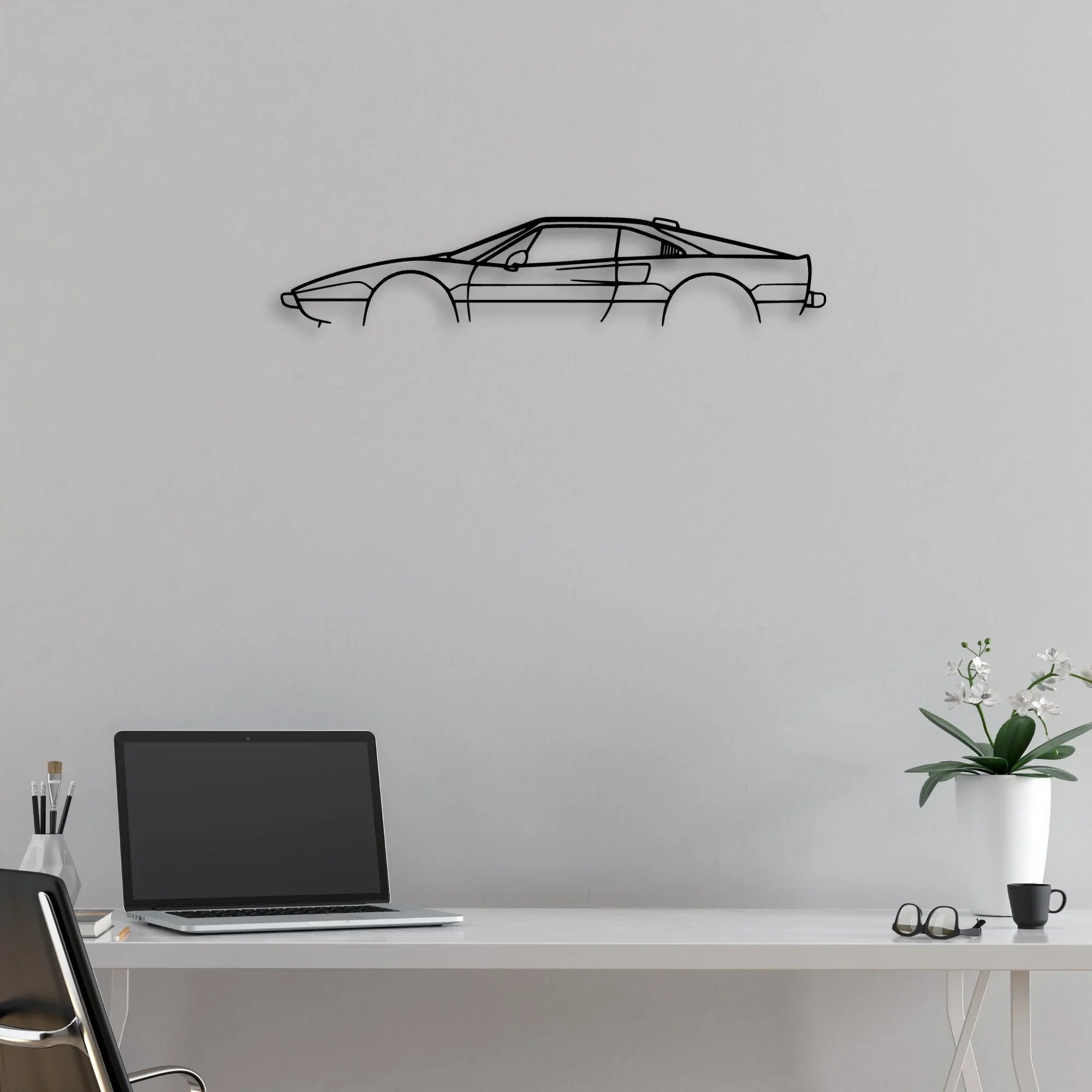 208 GTB Turbo Classic Silhouette Metal Wall Art - Automotive Garage Decor