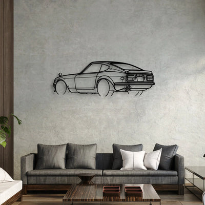 240Z 1972 Angle Classic Silhouette Metal Wall Art - Automotive Garage Decor