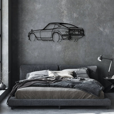 240Z 1972 Angle Classic Silhouette Metal Wall Art - Automotive Garage Decor