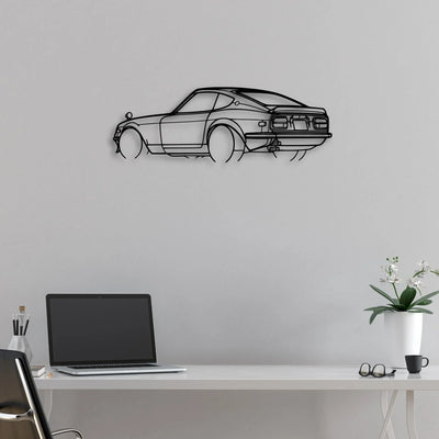 240Z 1972 Angle Classic Silhouette Metal Wall Art - Automotive Garage Decor