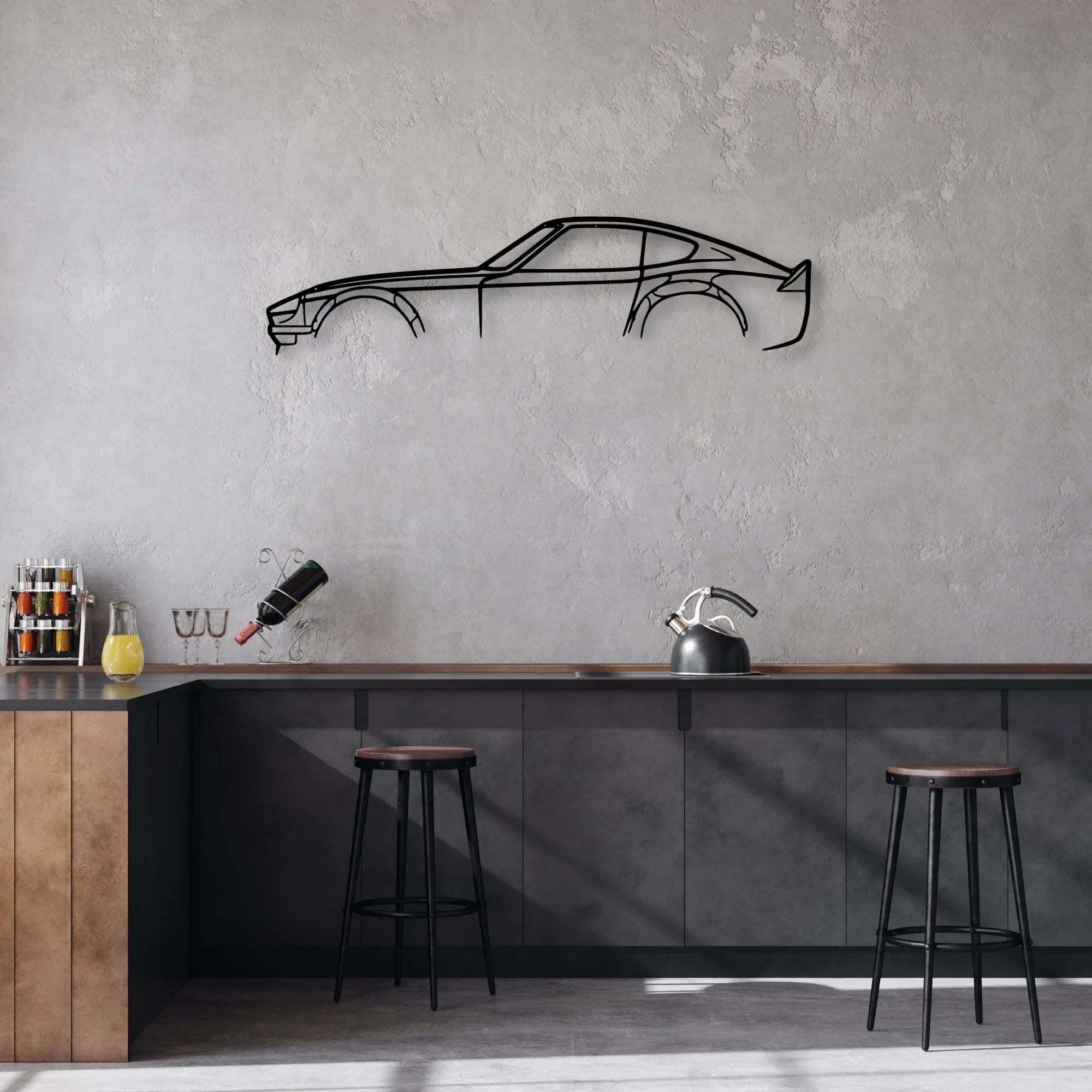 240z 280z JDM Classic Silhouette Metal Wall Art - Automotive Garage Decor