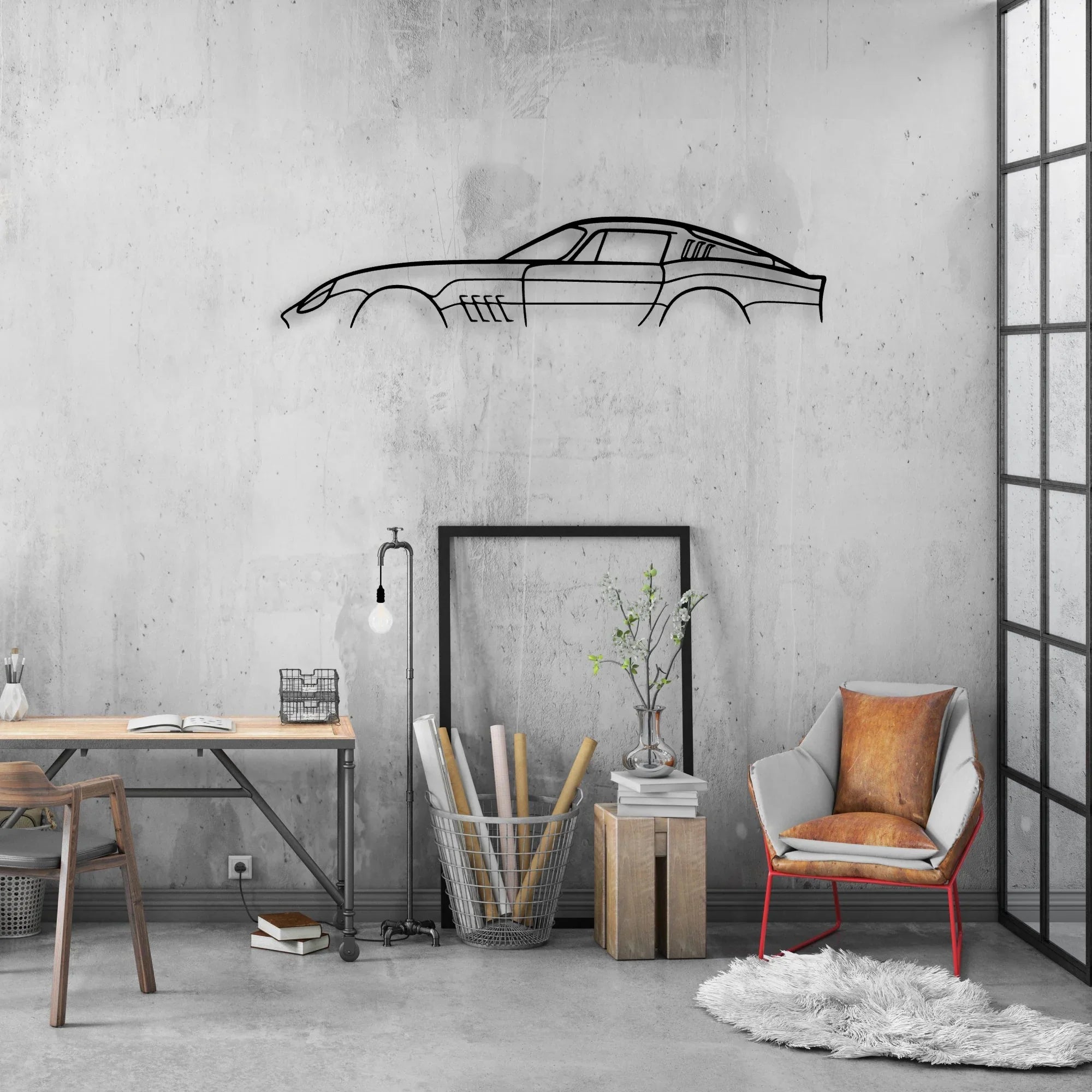 275 GTB 1966 Classic Silhouette Metal Wall Art - Automotive Garage Decor