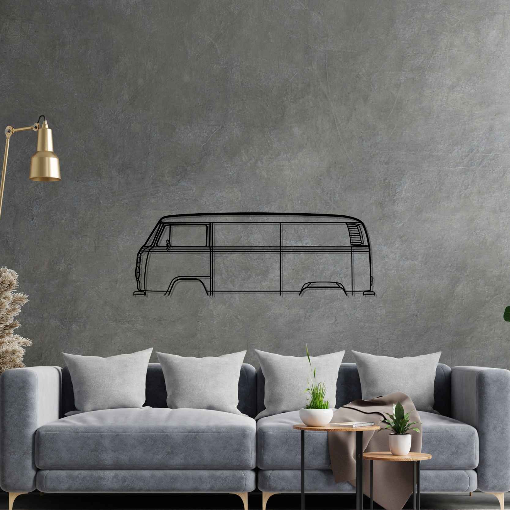 T2 Bus 1977 Classic Silhouette Metal Wall Art
