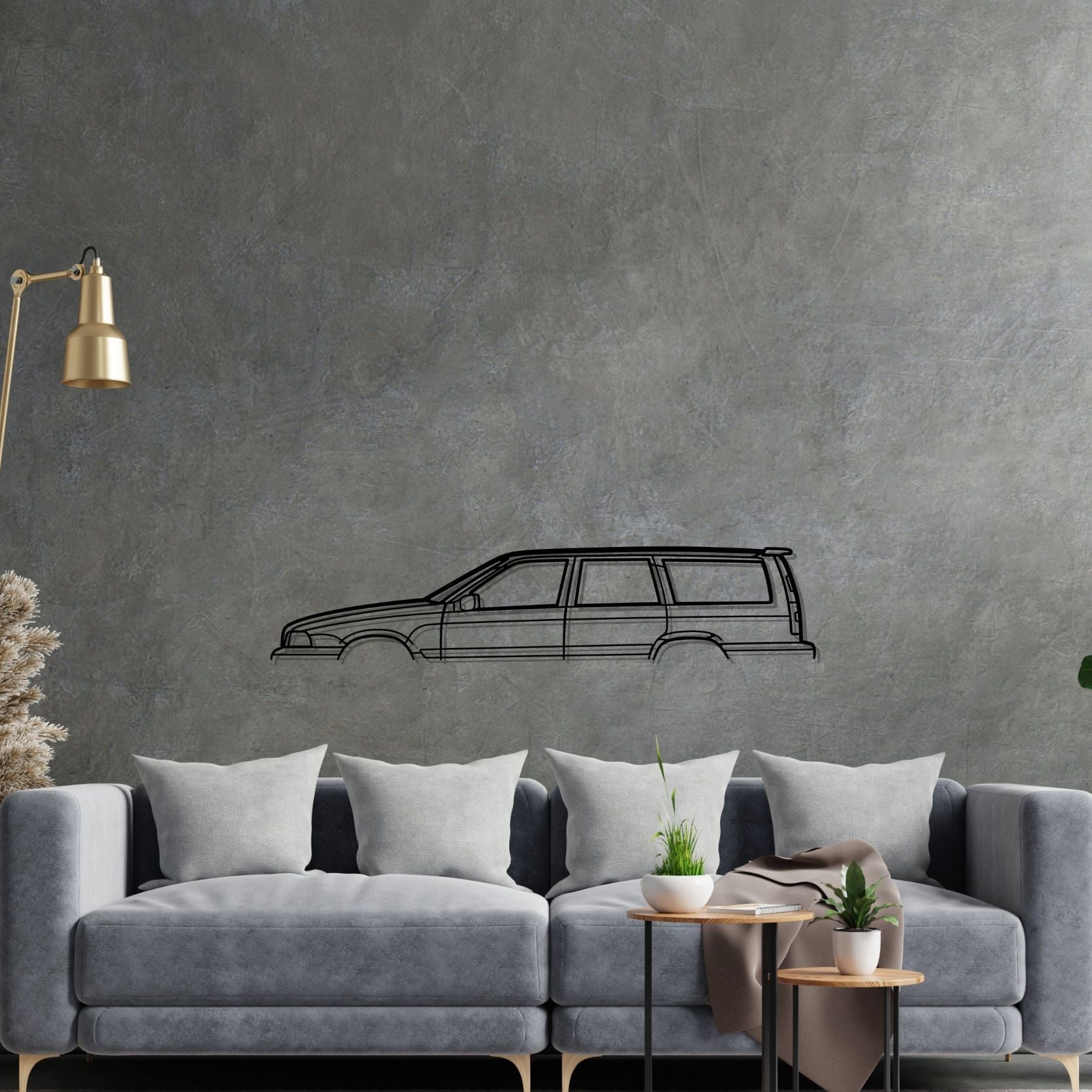 V70 1999 Classic Silhouette Metal Wall Art