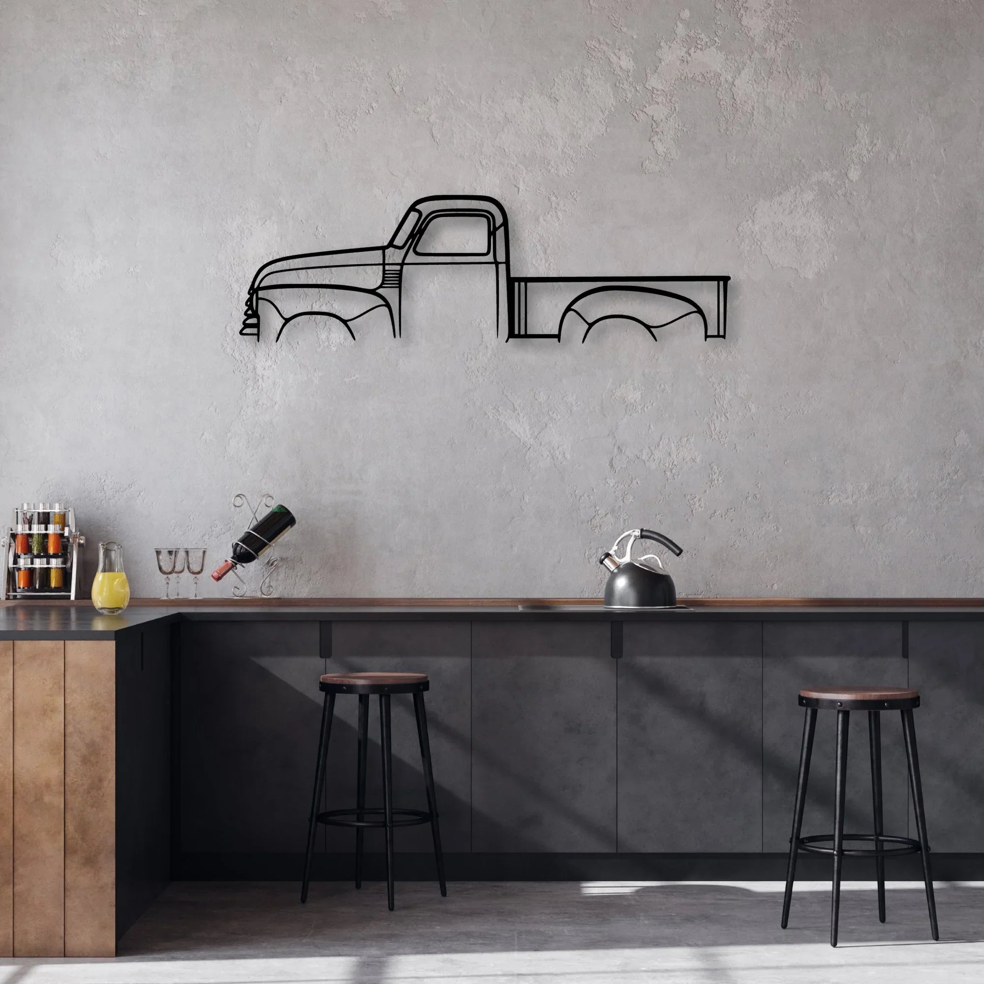 3100 1948 Classic Silhouette Metal Wall Art - Automotive Garage Decor