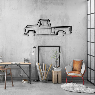 3100 1957 2 Classic Silhouette Metal Wall Art - Automotive Garage Decor