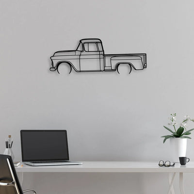 3100 1957 2 Classic Silhouette Metal Wall Art - Automotive Garage Decor