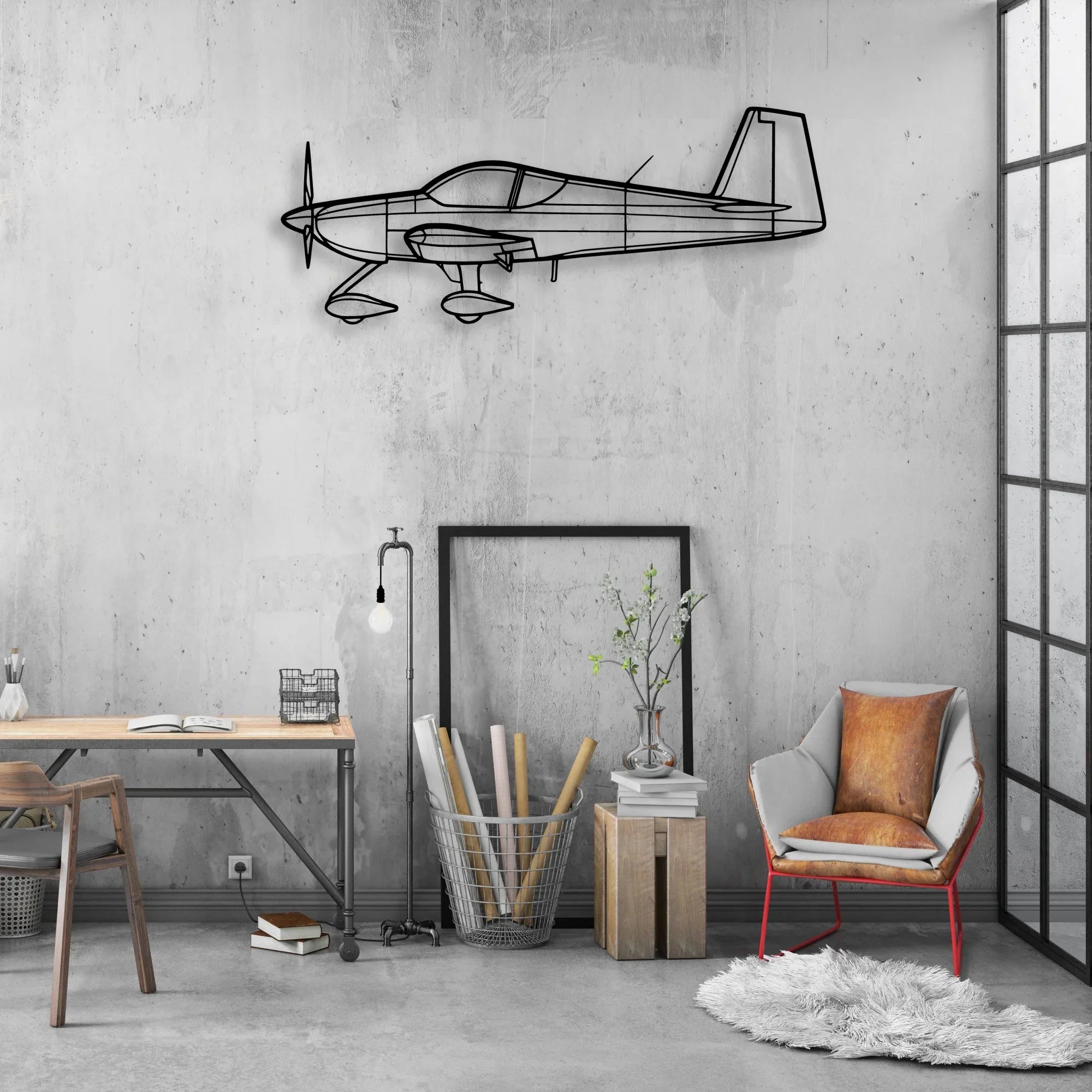 310R 2 Classic Aircraft Silhouette Metal Wall Art - Aviation Hangar Decor