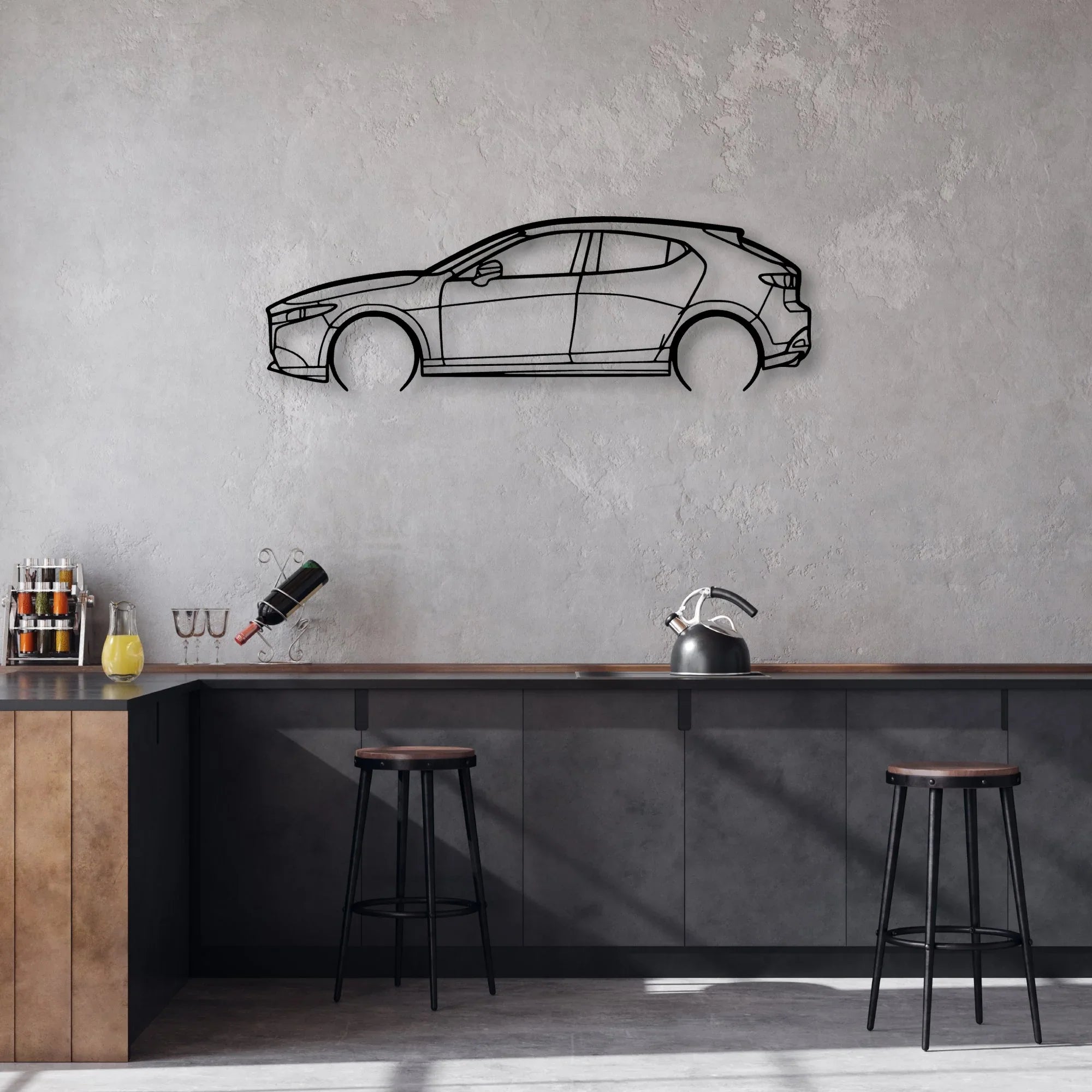 3 Classic Silhouette Metal Wall Art - Automotive Garage Decor
