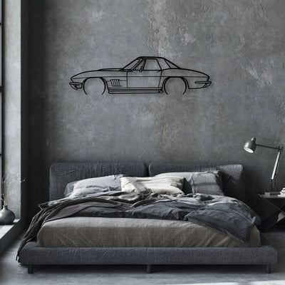 327 1967 2 Classic Silhouette Metal Wall Art - Automotive Garage Decor