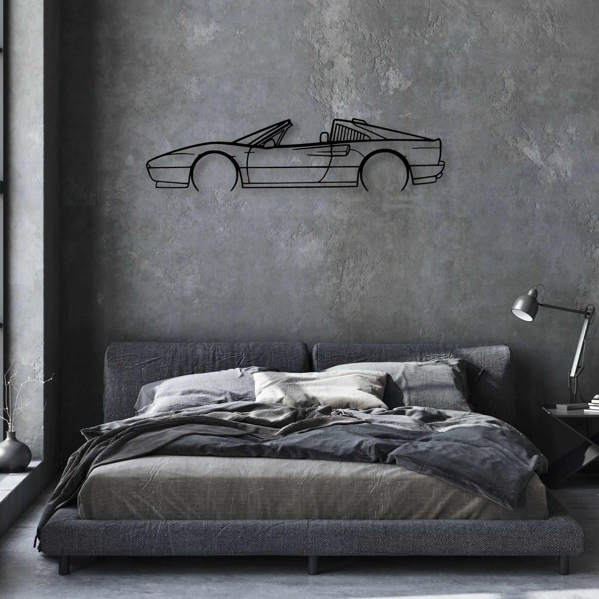 328 GTS 2 Classic Silhouette Metal Wall Art - Automotive Garage Decor