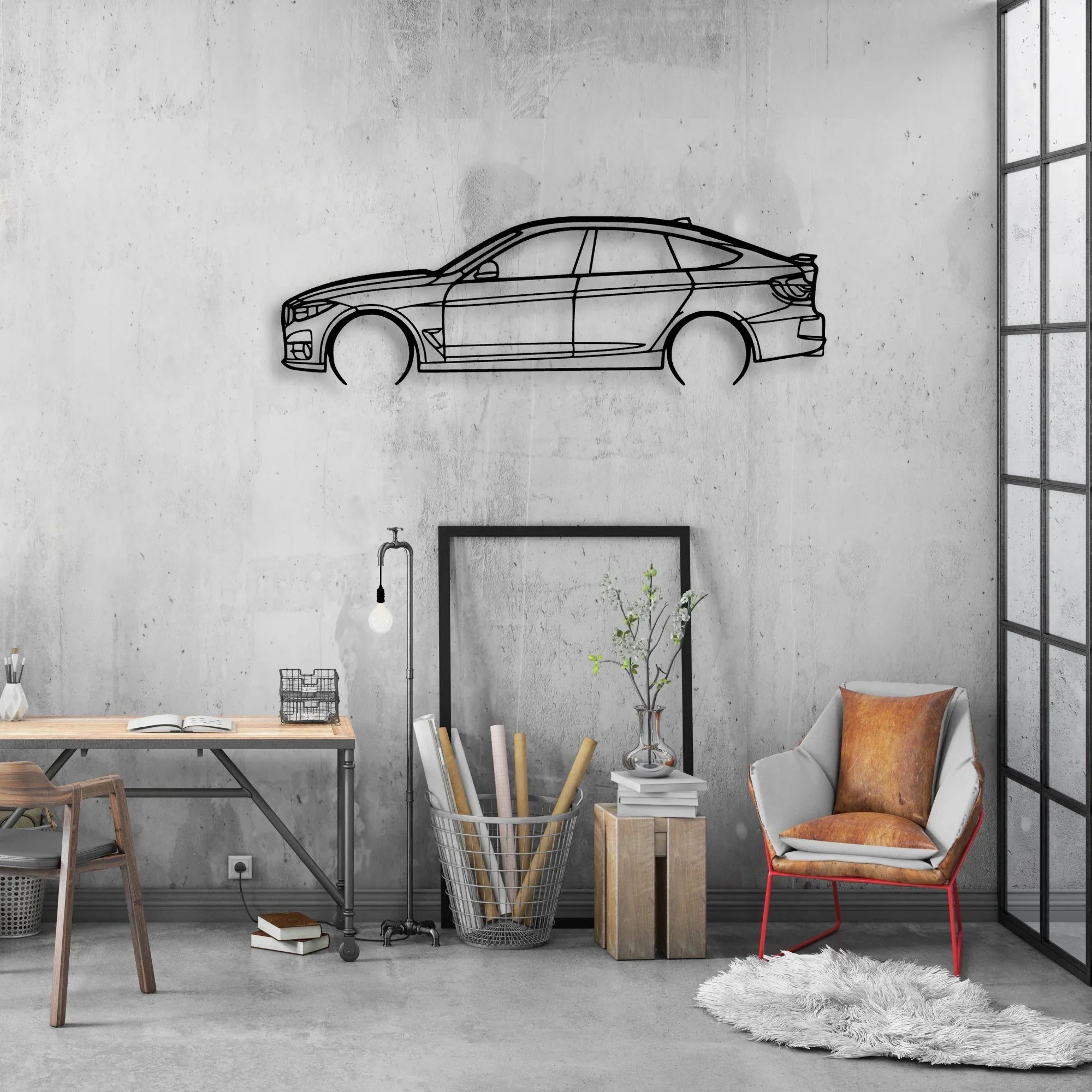 330 GT 2018 Classic Silhouette Metal Wall Art - Automotive Garage Decor