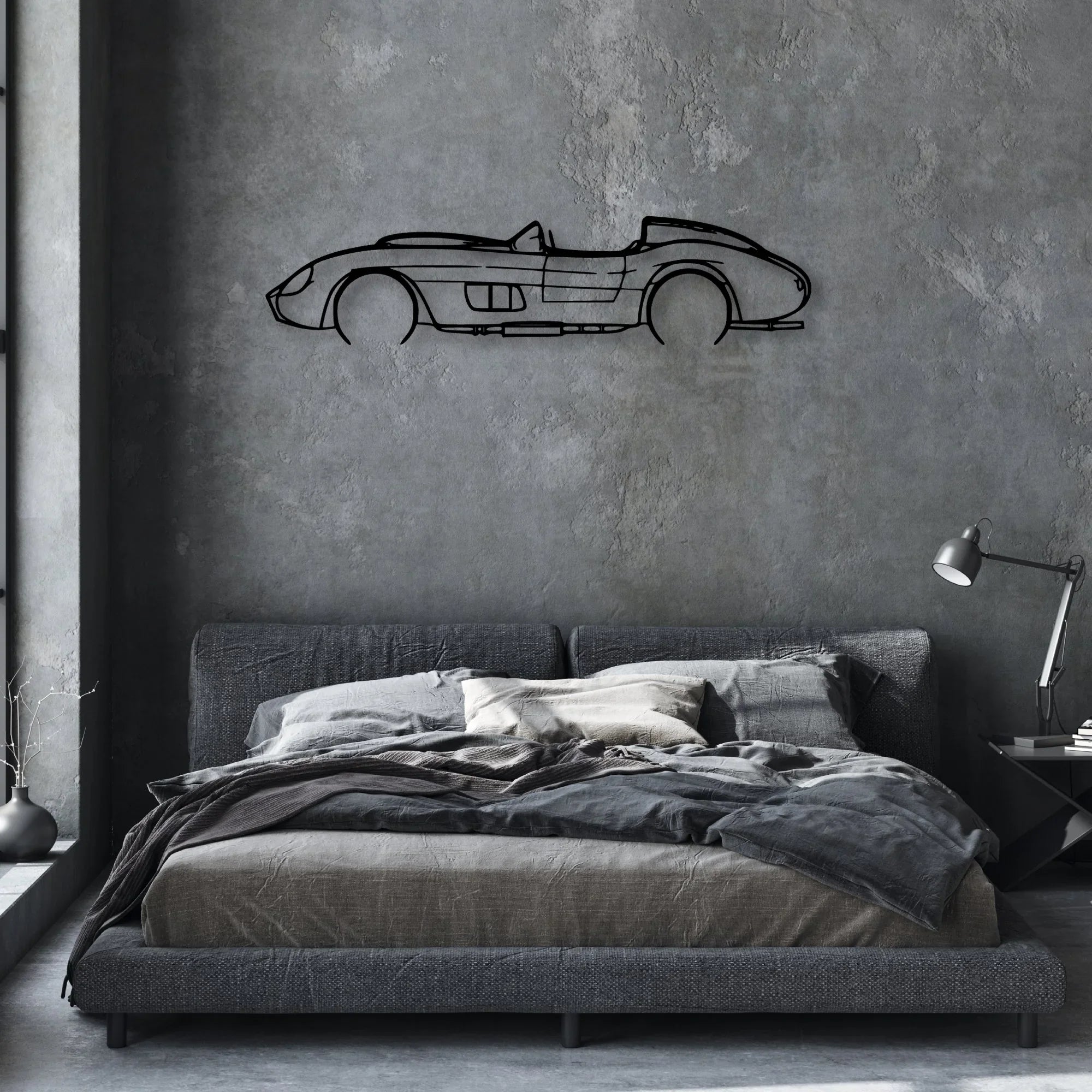 335S 1957 Classic Silhouette Metal Wall Art - Automotive Garage Decor