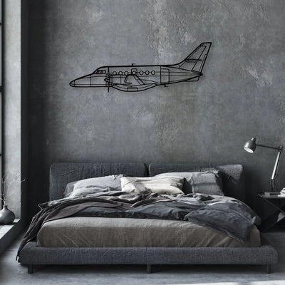 340B Plus Classic Aircraft Silhouette Metal Wall Art - Aviation Hangar Decor