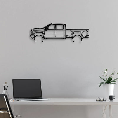 3500 High Country 2022 Classic Silhouette Metal Wall Art - Automotive Garage Decor