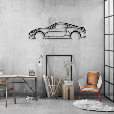 350z Classic Silhouette Metal Wall Art - Automotive Garage Decor