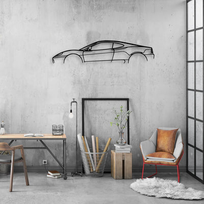 360 Modena Classic Silhouette Metal Wall Art - Automotive Garage Decor